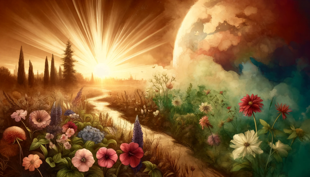 paysage de printemps en fleur